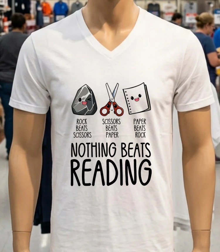 Nothing Beats Reading Book Shirt - white-t-shirt Nothing Beats Reading Book Shirt White T Shirt 2