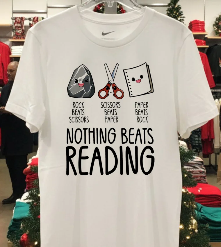 Nothing Beats Reading Book Shirt - white-t-shirt Nothing Beats Reading Book Shirt White T Shirt