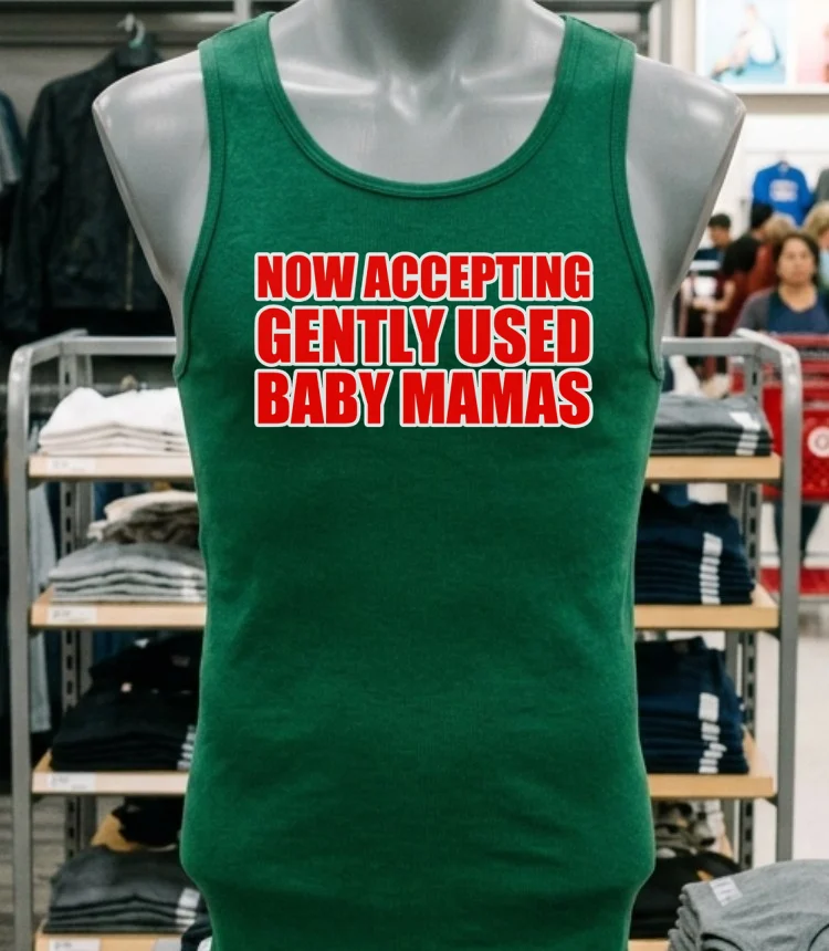 Now Accepting Gently Used Baby Mamas Shirt - green-shirt Now Accepting Gently Used Baby Mamas Shirt Green Shirt 1