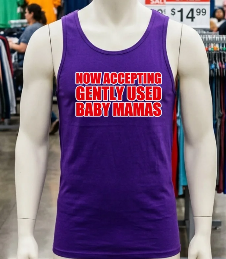 Now Accepting Gently Used Baby Mamas Shirt - purple-shirt Now Accepting Gently Used Baby Mamas Shirt Purple Shirt