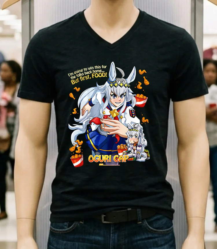 Oguri Cap Im Going To Win This For The Folks Back Home But First Food Shirt Balck Shirt 1