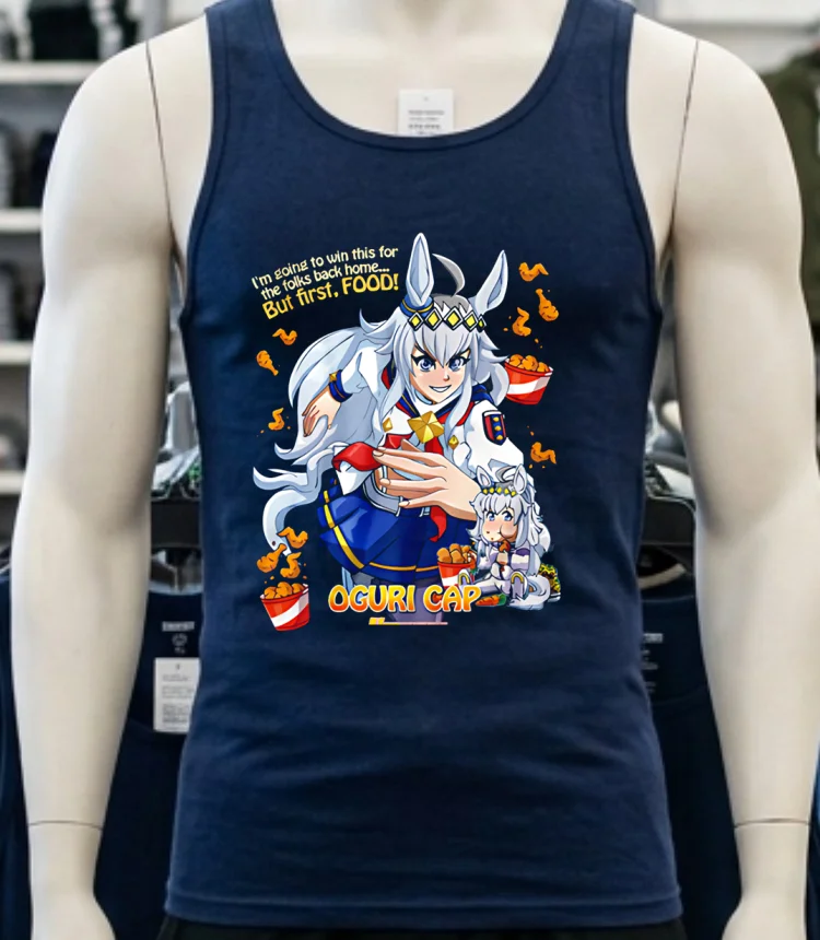 Oguri Cap Im Going To Win This For The Folks Back Home But First Food Shirt Navy Shirt 1