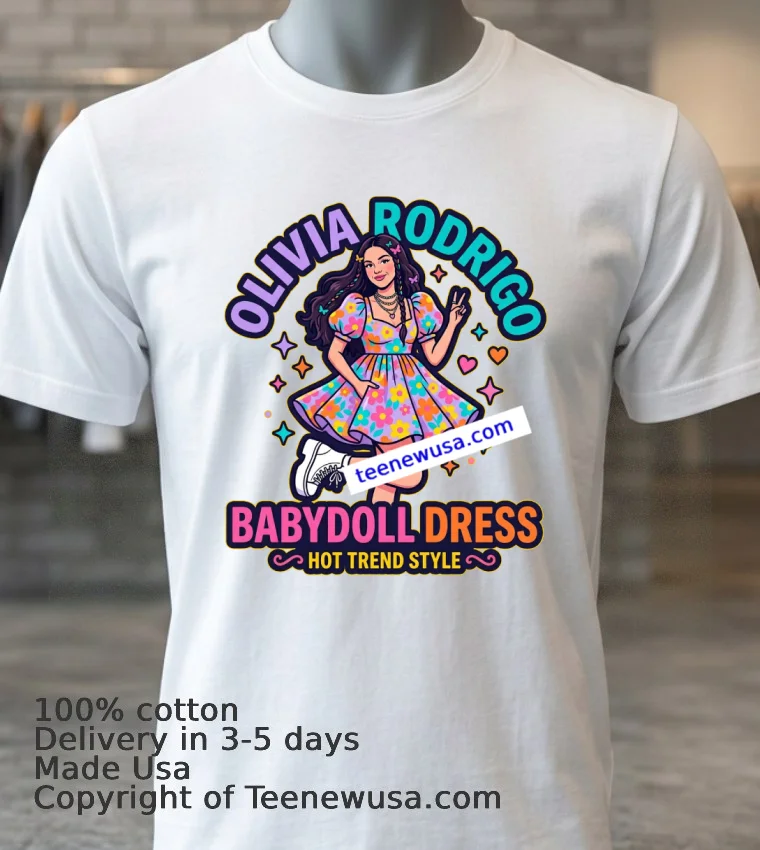 Olivia Rodrigo Babydoll Dress T Shirt White T Shirt 3