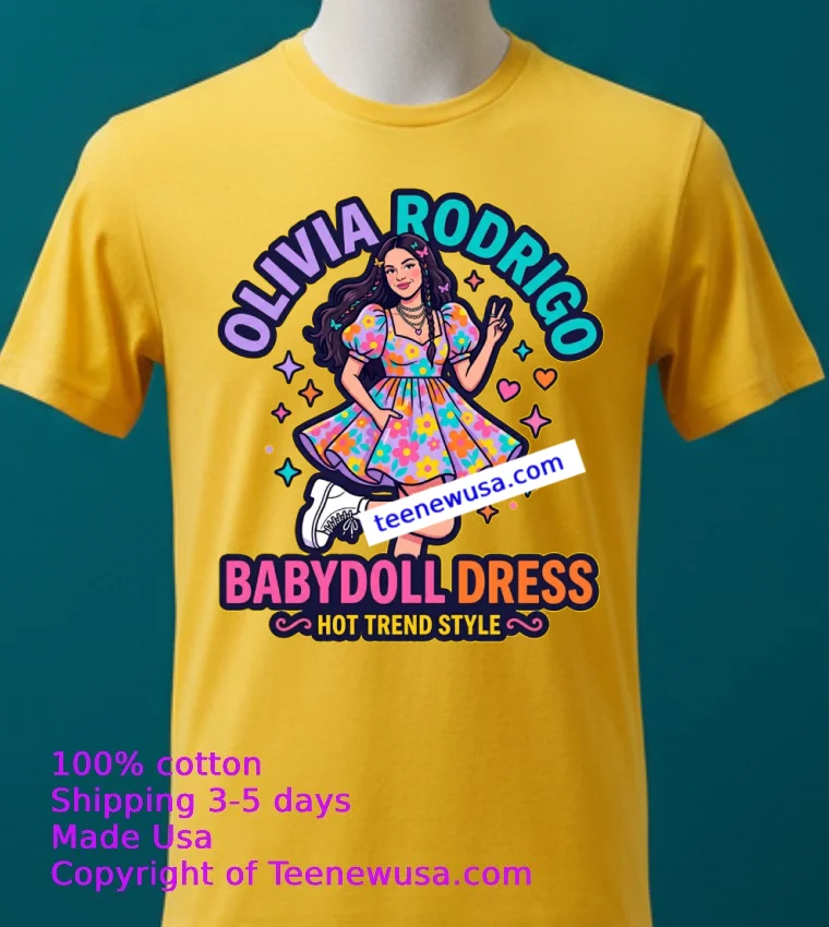 Olivia Rodrigo Babydoll Dress T Shirt Yellow T Shirt 2