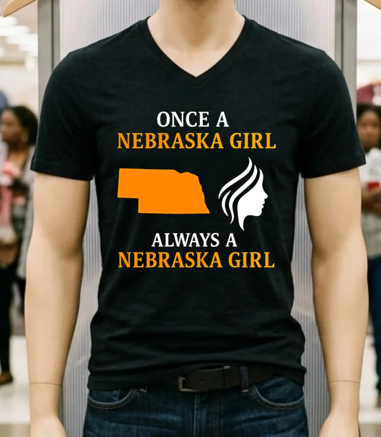 Once A Nebraska Girl Always A Nebraska Girl Shirt Balck Shirt 1