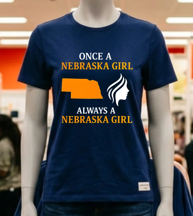 Once A Nebraska Girl Always A Nebraska Girl Shirt - navy-shirt Once A Nebraska Girl Always A Nebraska Girl Shirt Navy Shirt