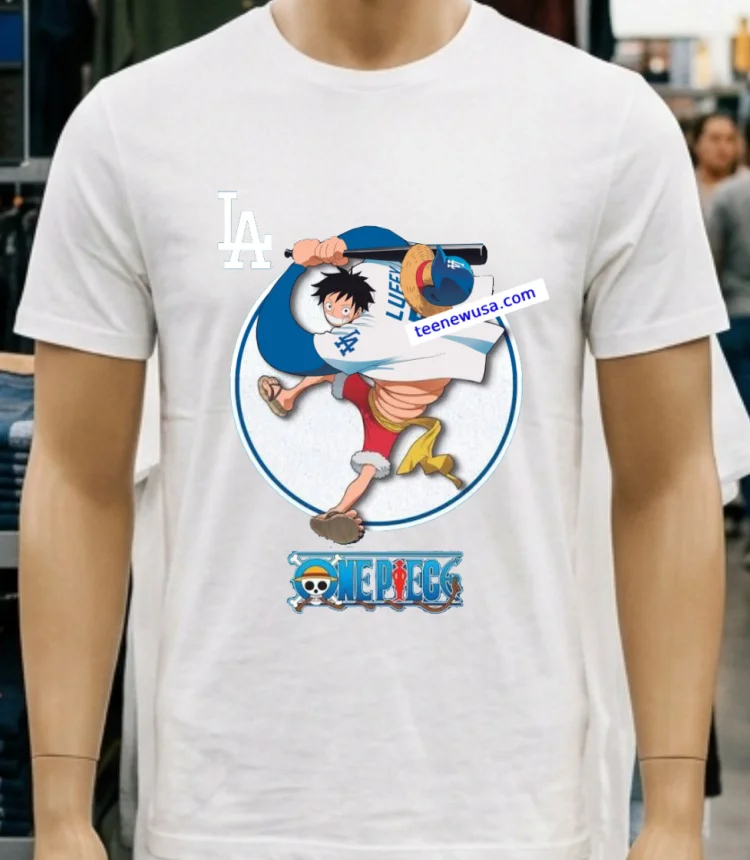 One Piece Anime Series By The Dodgers T Shirt - white-t-shirt One Piece Anime Series By The Dodgers T Shirt White T Shirt 4