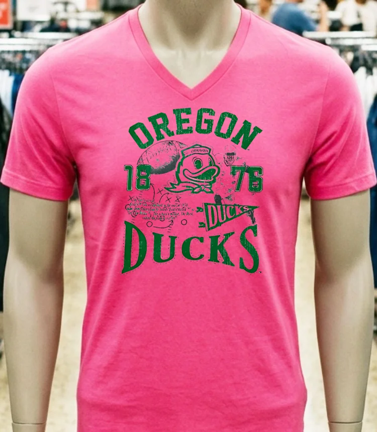 Oregon Ducks Vintage 1876 Shirt - pink-t-shirt Oregon Ducks Vintage 1876 Shirt Pink T Shirt