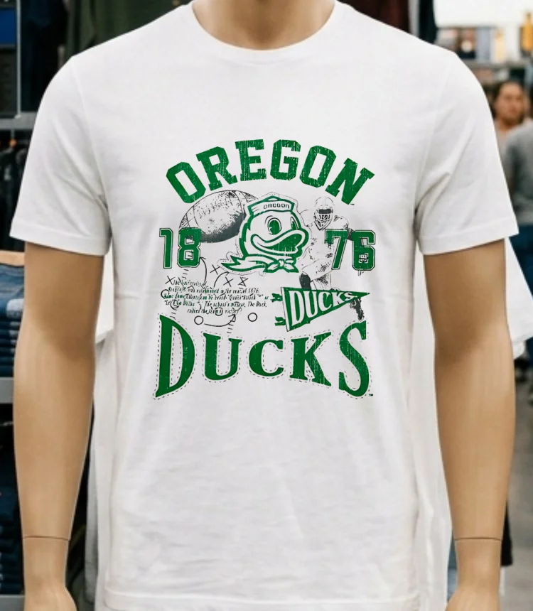 Oregon Ducks Vintage 1876 Shirt - white-t-shirt Oregon Ducks Vintage 1876 Shirt White T Shirt 3