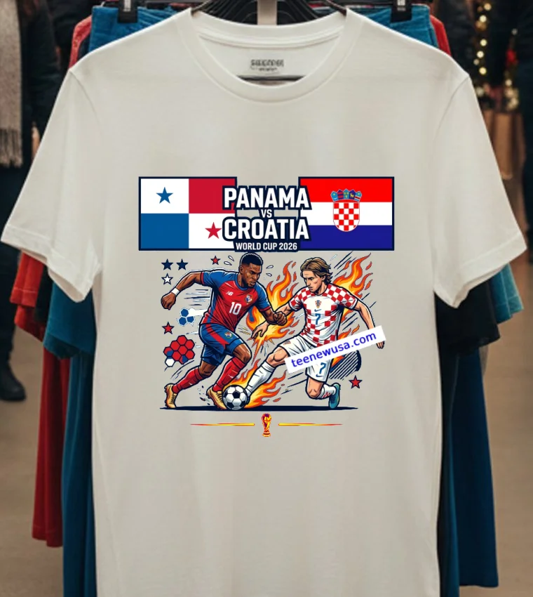 Panama Vs Croatia World Cup 2026 T Shirt - white-t-shirt Panama Vs Croatia World Cup 2026 T Shirt White T Shirt