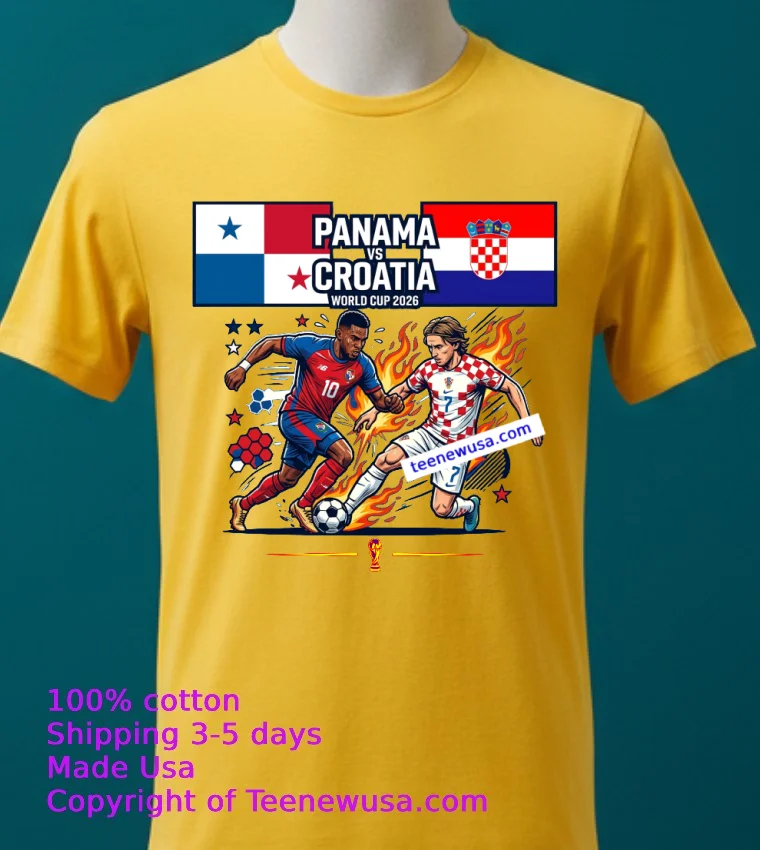Panama Vs Croatia World Cup 2026 T Shirt - yellow-t-shirt 2 Panama Vs Croatia World Cup 2026 T Shirt Yellow T Shirt 2