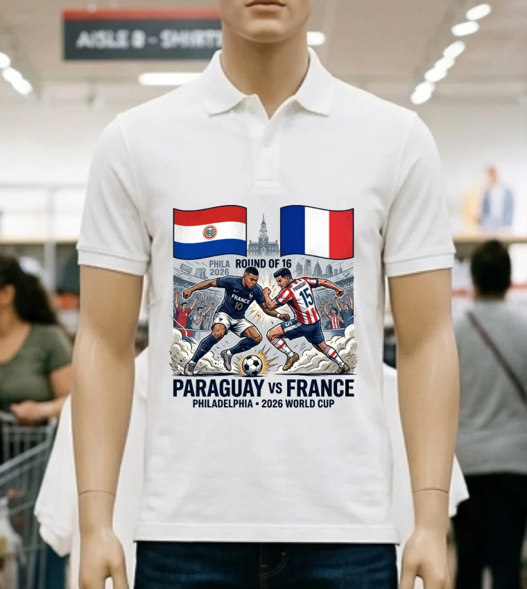 Paraguay Vs France In The Round Of 16 Of The 2026 World Cup In Philadelphia T Shirt White T Shirt 4
