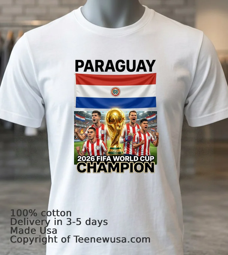Paraguay World Cup 2026 T Shirt - white-t-shirt 3 Paraguay World Cup 2026 T Shirt White T Shirt 3
