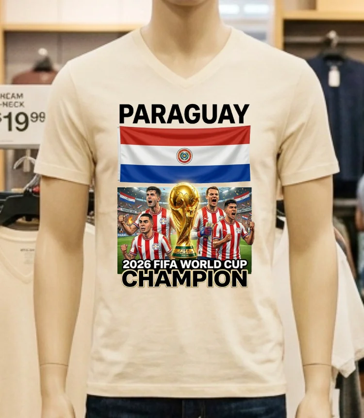 Paraguay World Cup 2026 T Shirt - white-t-shirt Paraguay World Cup 2026 T Shirt White T Shirt 4