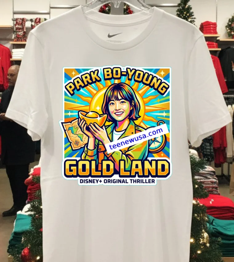 Park Bo Young Side In Disney+ Thriller 'Gold Land' T Shirt - white-t-shirt Park Bo Young Side In Disney Thriller Gold Land T Shirt White T Shirt