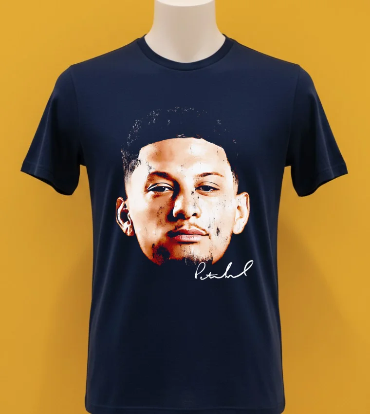 Patrick Mahomes Kansas City Vintage Heads Signature Shirt - navy-shirt Patrick Mahomes Kansas City Vintage Heads Signature Shirt Navy Shirt 1