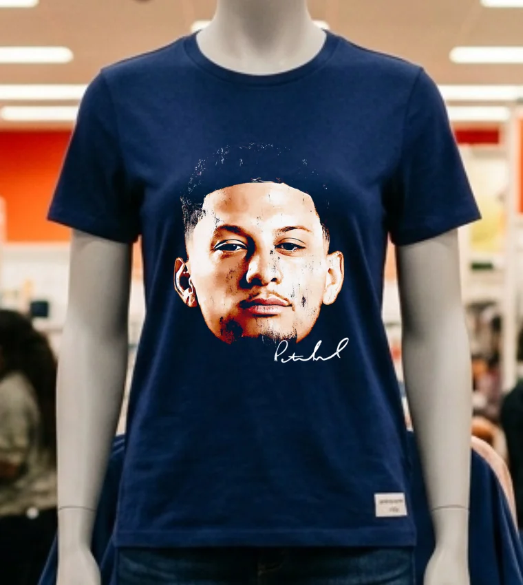 Patrick Mahomes Kansas City Vintage Heads Signature Shirt Navy Shirt 2