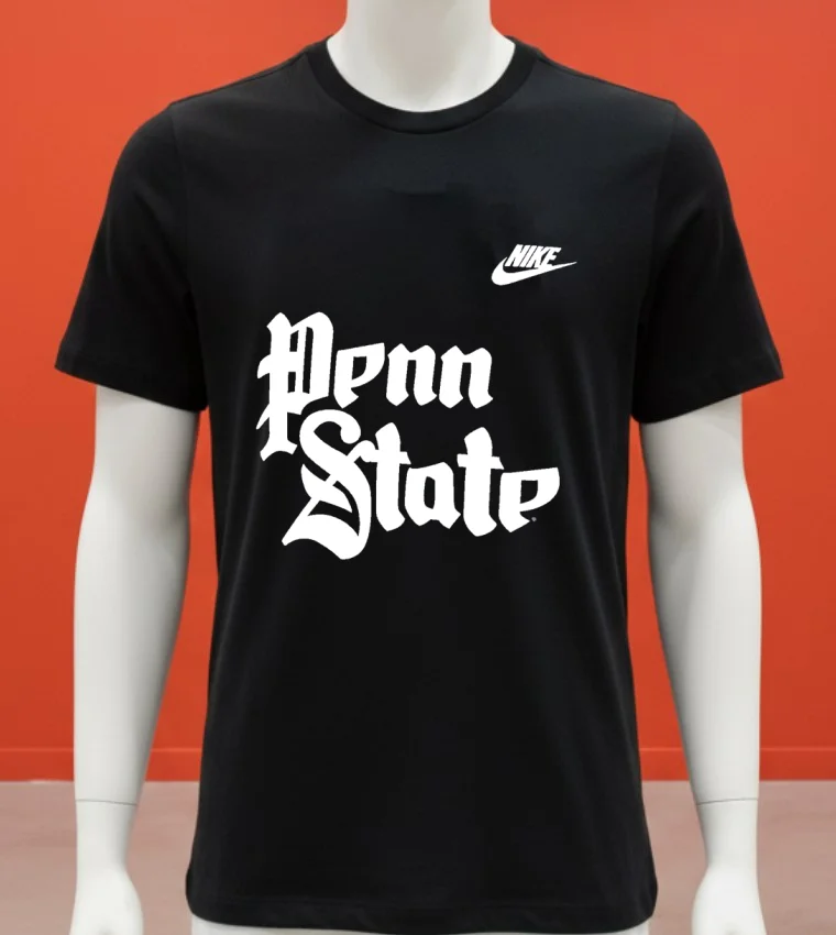 Penn State Nittany Letter Style Shirt - balck-shirt Penn State Nittany Letter Style Shirt Balck Shirt