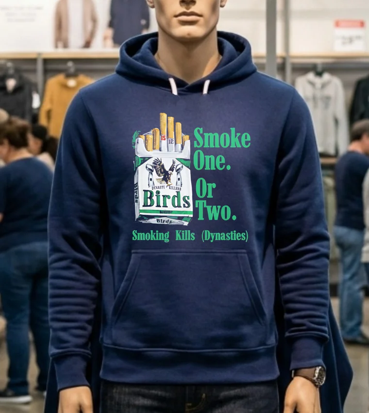 Philadelphia Eagles Birds Smoke One Or Two Champions Smoking Kills Shirt - navy-shirt Philadelphia Eagles Birds Smoke One Or Two Champions Smoking Kills Shirt Navy Shirt