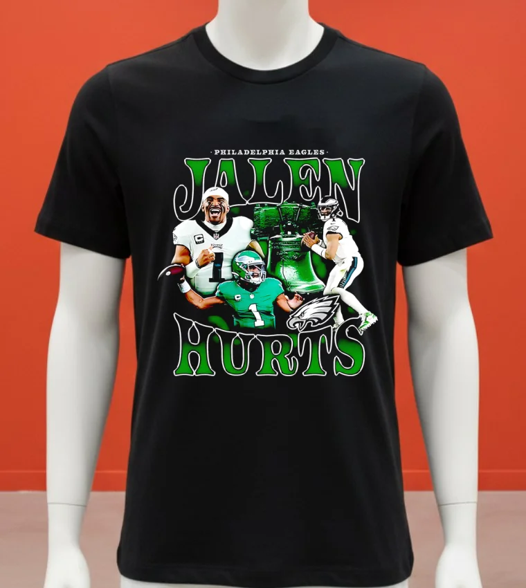 Philadelphia Eagles Jalen Hurts Nfl Notorious Player Graphic Shirt - balck-shirt Philadelphia Eagles Jalen Hurts Nfl Notorious Player Graphic Shirt Balck Shirt