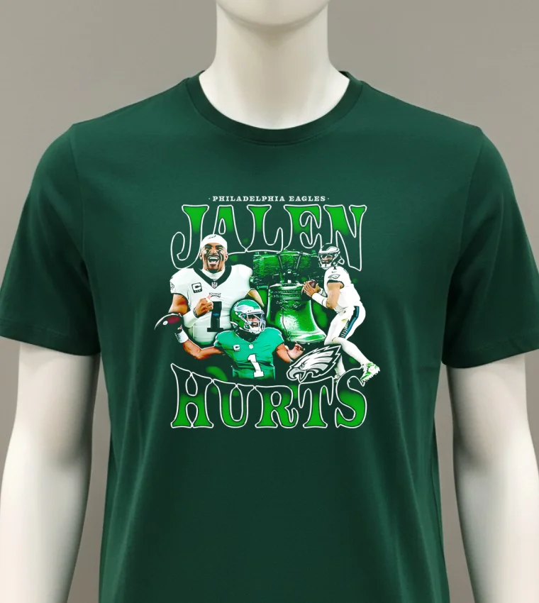 Philadelphia Eagles Jalen Hurts Nfl Notorious Player Graphic Shirt - green-shirt Philadelphia Eagles Jalen Hurts Nfl Notorious Player Graphic Shirt Green Shirt