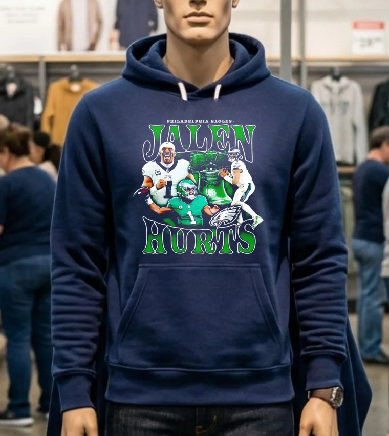 Philadelphia Eagles Jalen Hurts Nfl Notorious Player Graphic Shirt - navy-shirt Philadelphia Eagles Jalen Hurts Nfl Notorious Player Graphic Shirt Navy Shirt