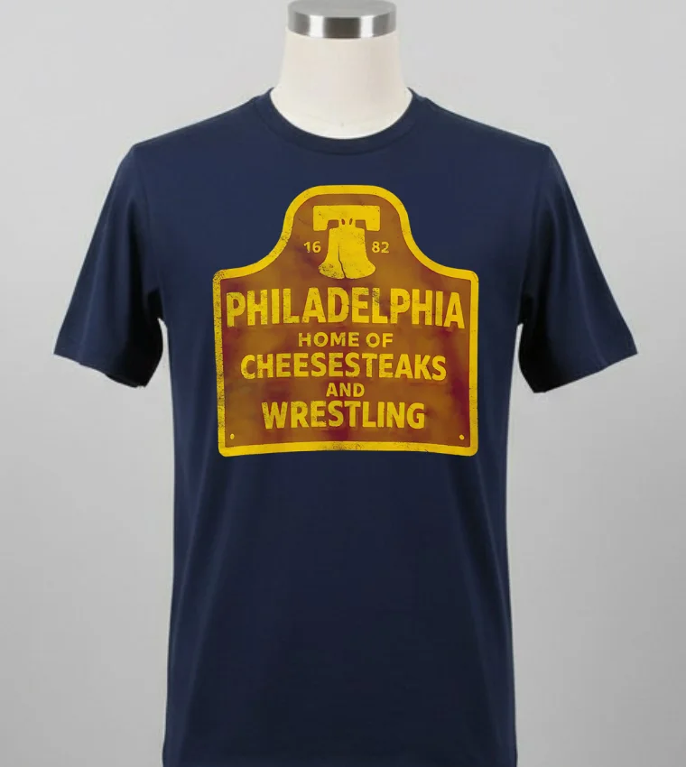 Philadelphia Home Of Cheesesteaks And Wrestling Shirt Balck Shirt 1