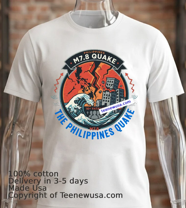 Philippines Earthquake - white-t-shirt 2 Philippines Earthquake White T Shirt 2