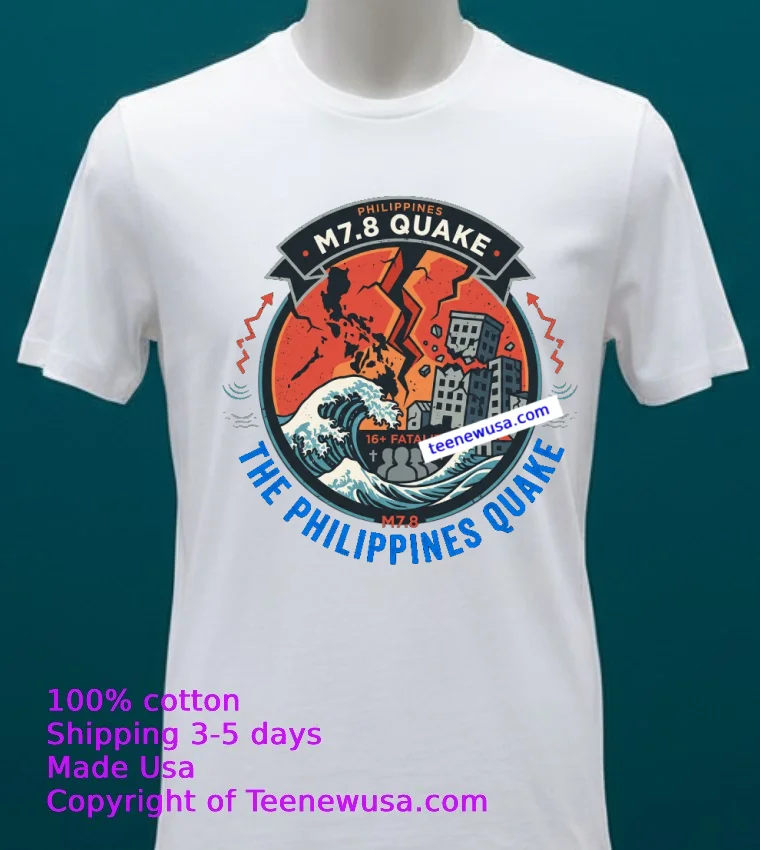 Philippines Earthquake White T Shirt 20