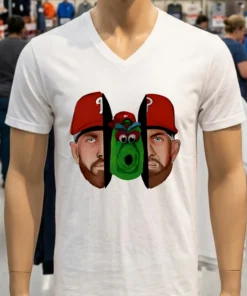 Philly Split Kyle Schwarber And Phillie Phanatic Baseball Shirt