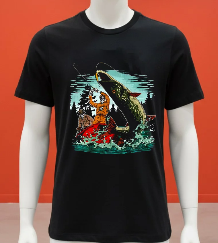 Pike Strike Skeleton Shirt - balck-shirt Pike Strike Skeleton Shirt Balck Shirt