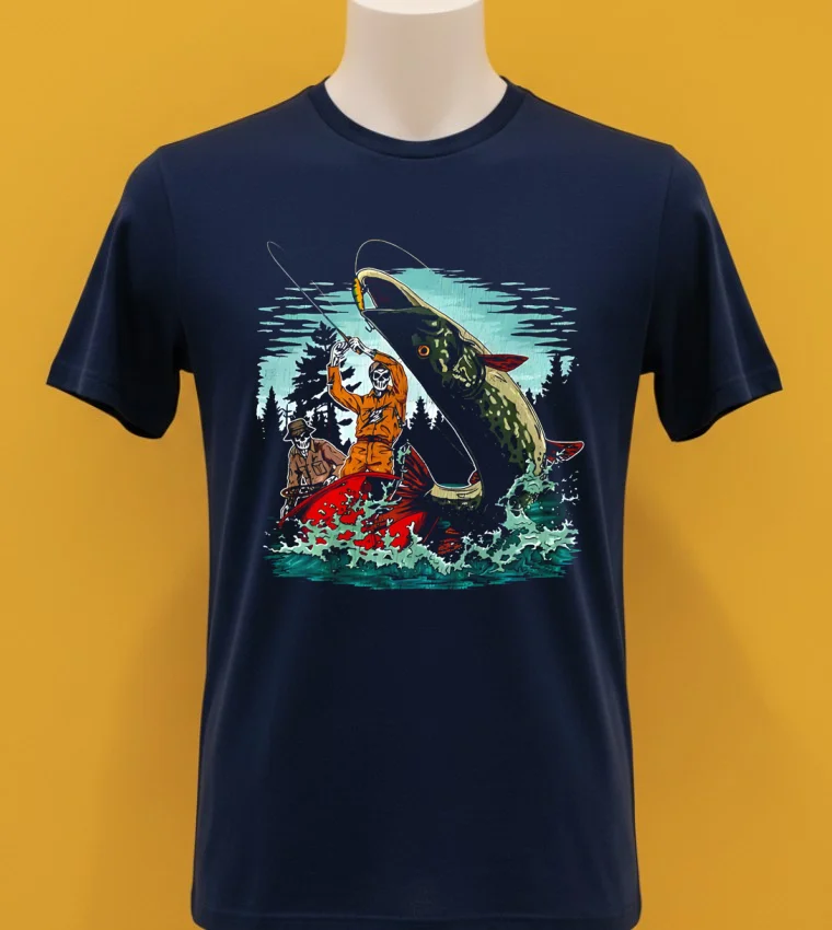Pike Strike Skeleton Shirt - navy-shirt Pike Strike Skeleton Shirt Navy Shirt 1