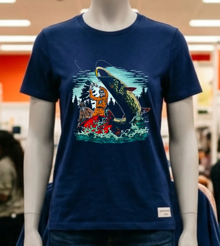 Pike Strike Skeleton Shirt - navy-shirt Pike Strike Skeleton Shirt Navy Shirt 2