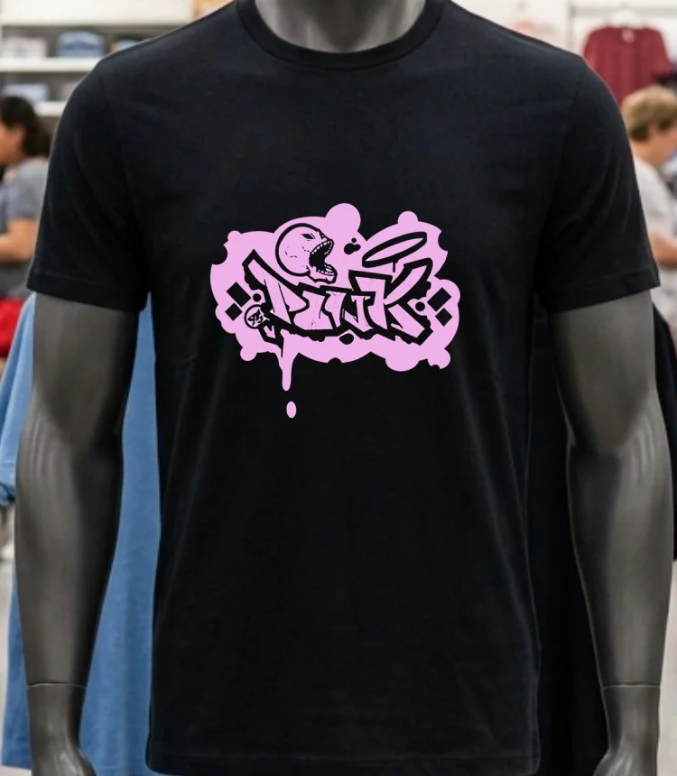 Pink Skull 25 Shirt - balck-shirt Pink Skull 25 Shirt Balck Shirt 1