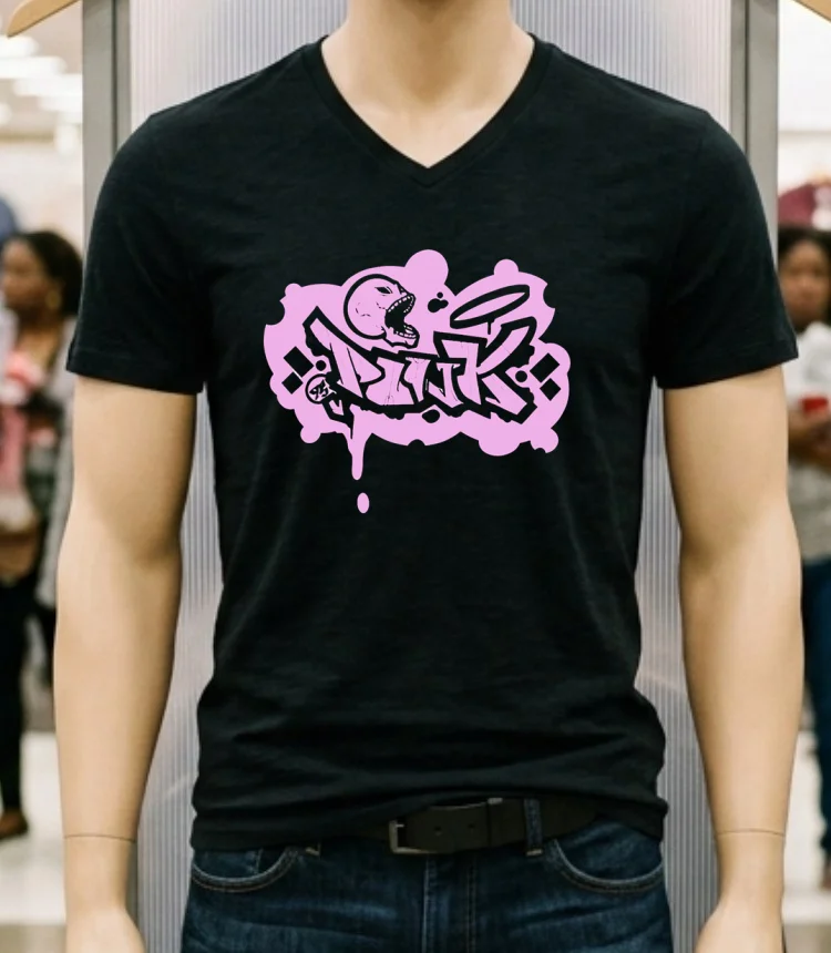 Pink Skull 25 Shirt - balck-shirt Pink Skull 25 Shirt Balck Shirt