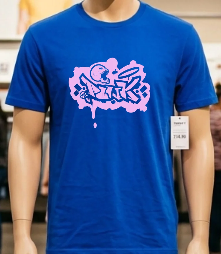 Pink Skull 25 Shirt Blue Shirt