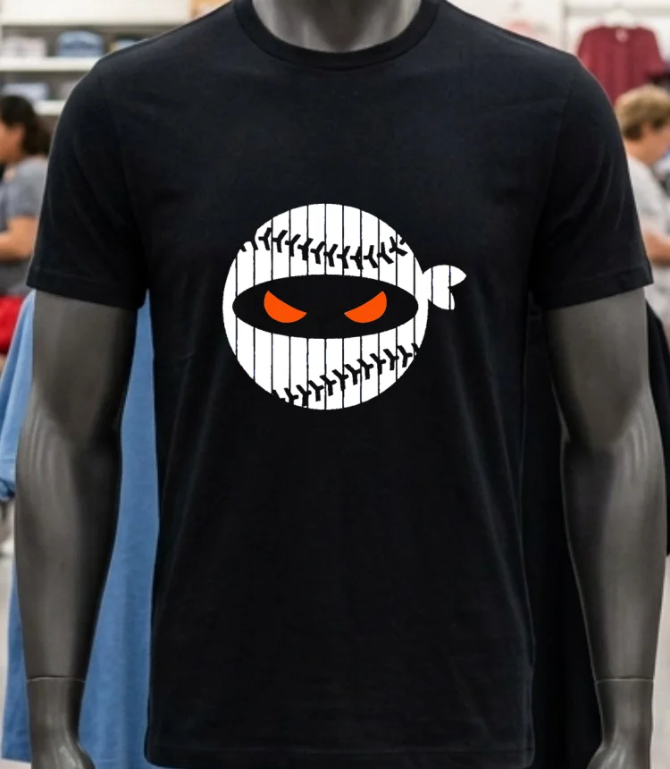 Pitching Ninja New York Baseball Shirt - balck-shirt Pitching Ninja New York Baseball Shirt Balck Shirt 1