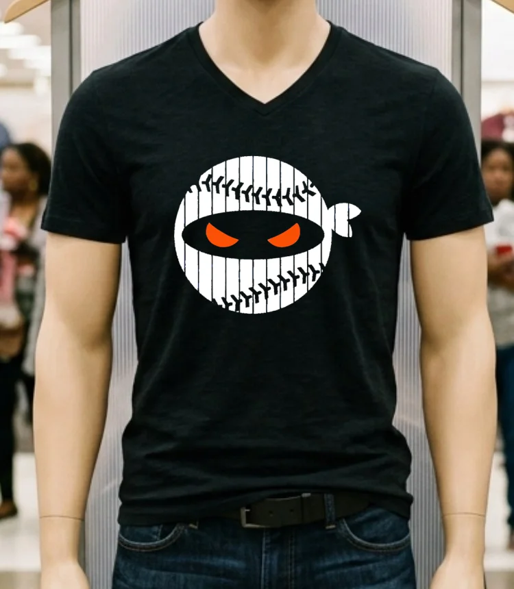 Pitching Ninja New York Baseball Shirt Balck Shirt