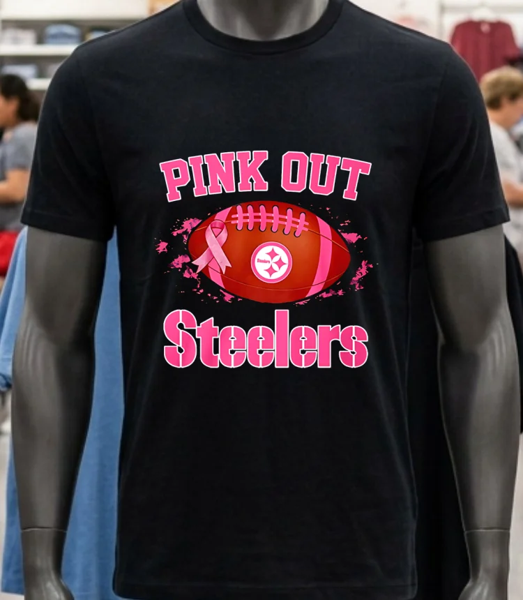 Pittsburgh Steelers Pink Out Ball Shirt - balck-shirt Pittsburgh Steelers Pink Out Ball Shirt Balck Shirt 1