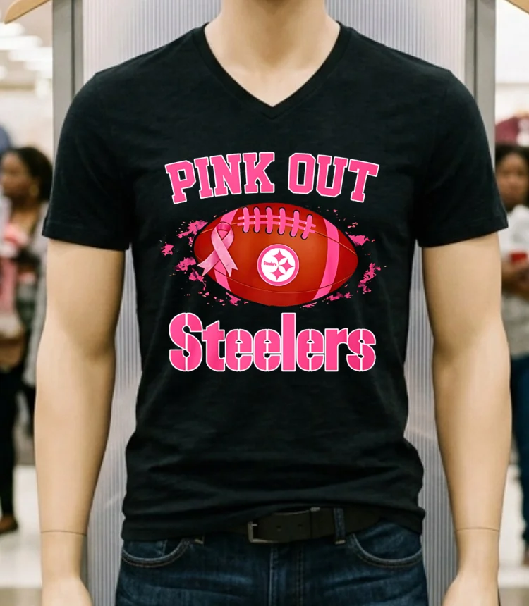 Pittsburgh Steelers Pink Out Ball Shirt Balck Shirt