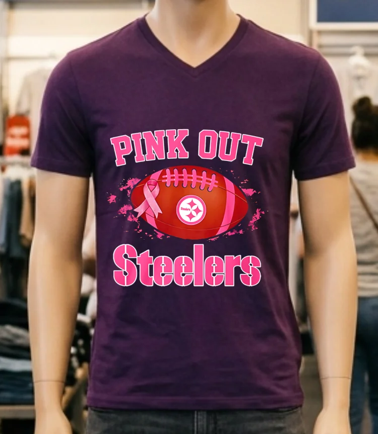 Pittsburgh Steelers Pink Out Ball Shirt - purple-shirt Pittsburgh Steelers Pink Out Ball Shirt Purple Shirt