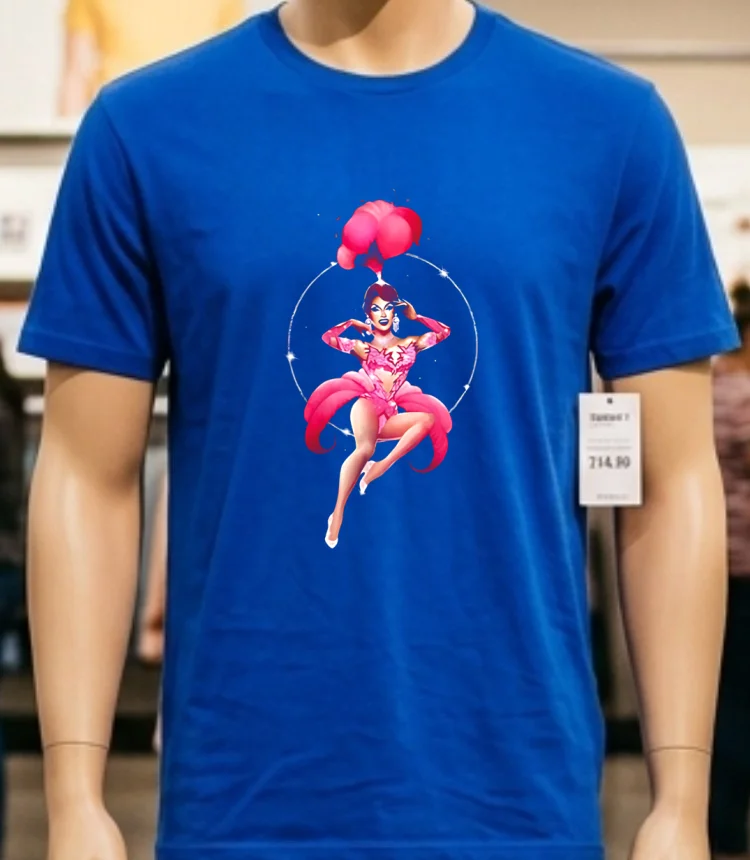 Plasma Pink Showgirl Meme Shirt - blue-shirt Plasma Pink Showgirl Meme Shirt Blue Shirt