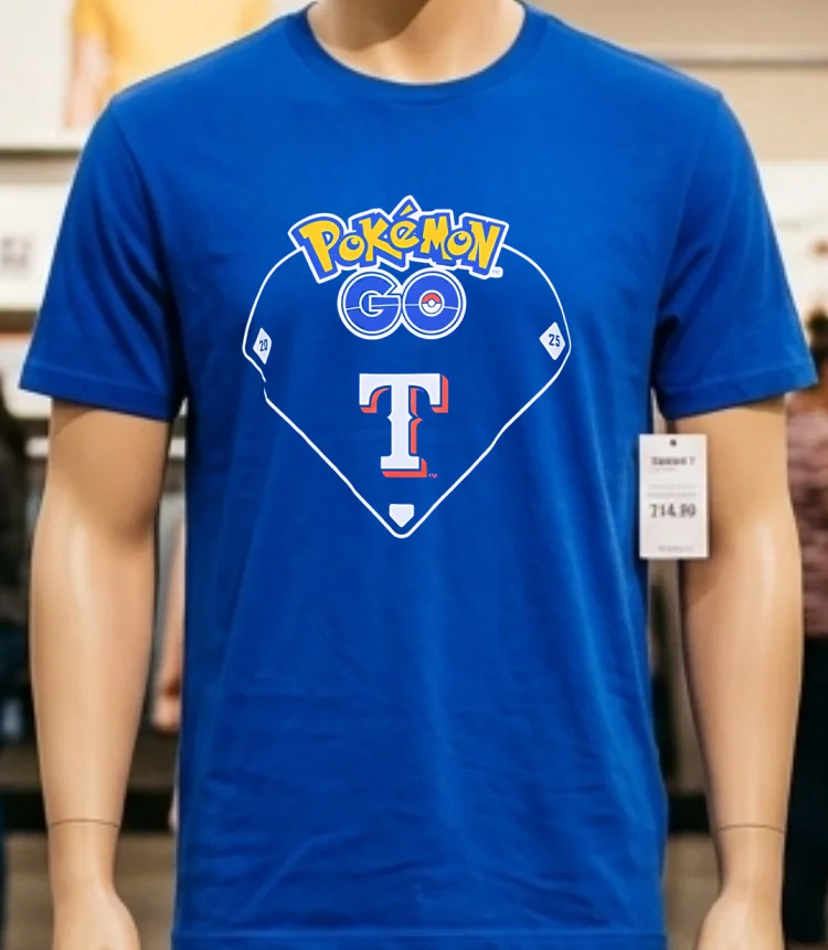 Pokemon Go Texas Rangers 2025 Shirt Blue Shirt