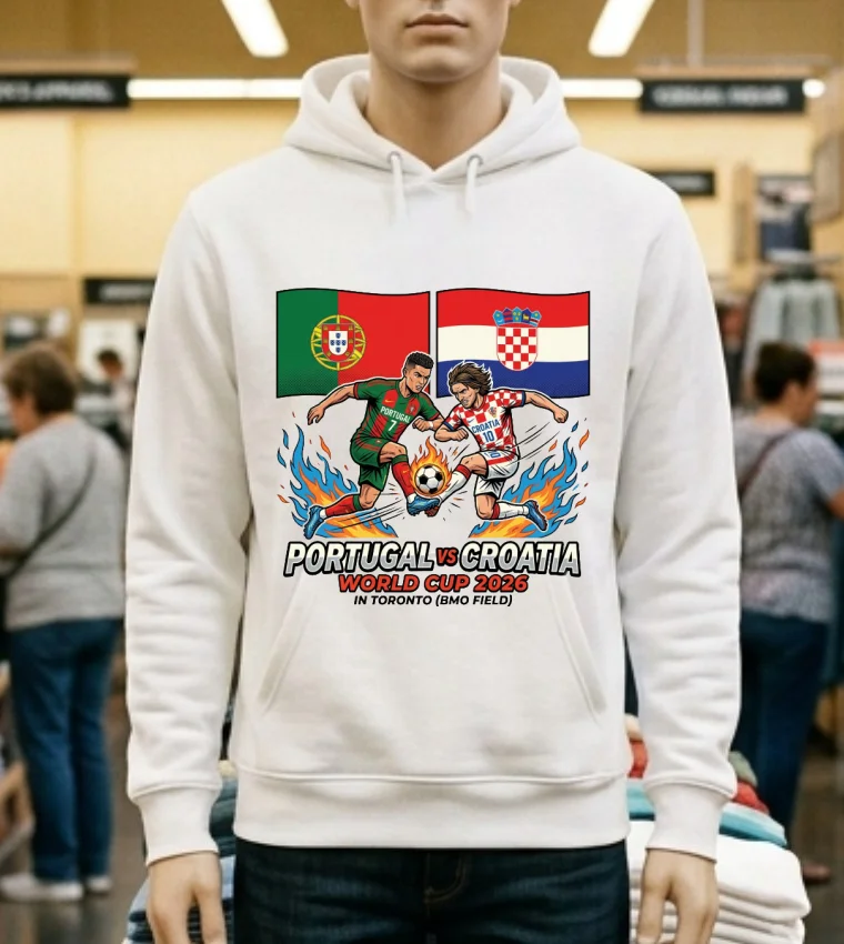 Portugal Vs Croatia World Cup 2026 In Toronto (Bmo Field) T Shirt - white-t-shirt Portugal Vs Croatia World Cup 2026 In Toronto Bmo Field T Shirt White T Shirt 1