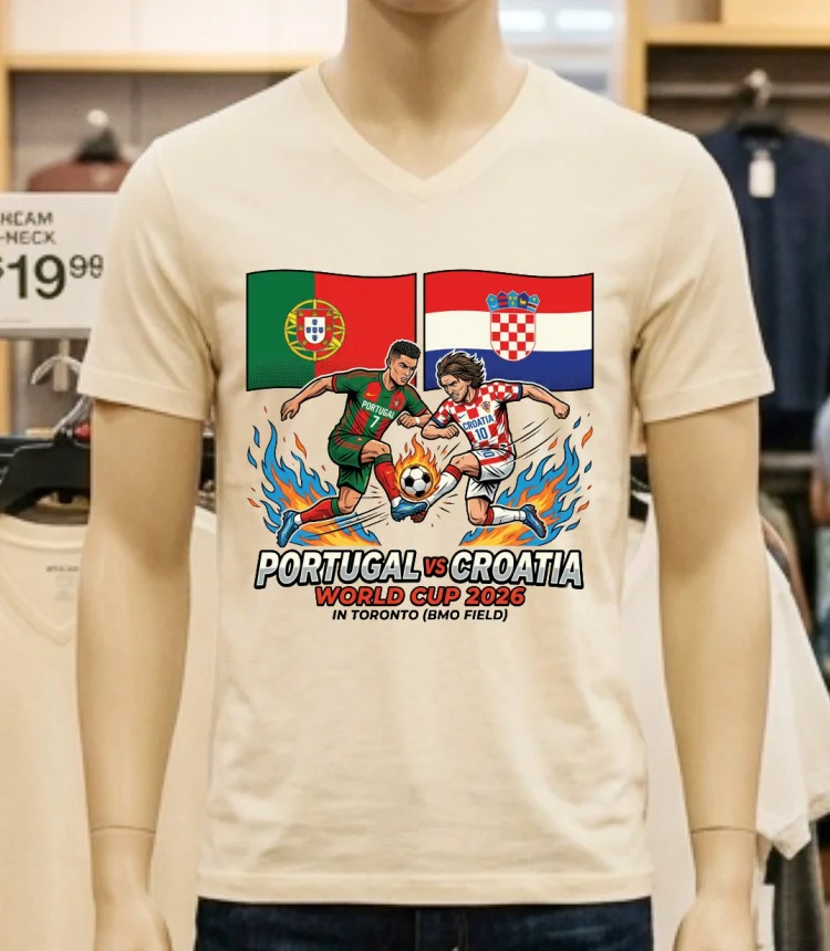 Portugal Vs Croatia World Cup 2026 In Toronto (Bmo Field) T Shirt - white-t-shirt Portugal Vs Croatia World Cup 2026 In Toronto Bmo Field T Shirt White T Shirt 2