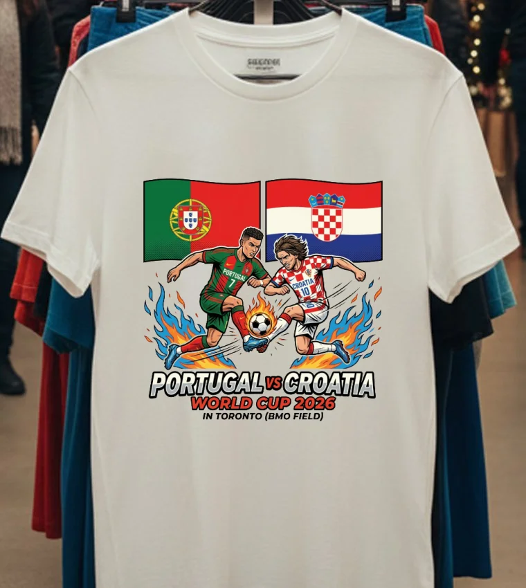 Portugal Vs Croatia World Cup 2026 In Toronto Bmo Field T Shirt White T Shirt