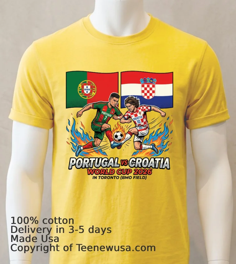 Portugal Vs Croatia World Cup 2026 In Toronto (Bmo Field) T Shirt - yellow-t-shirt Portugal Vs Croatia World Cup 2026 In Toronto Bmo Field T Shirt Yellow T Shirt