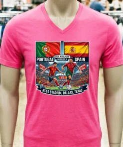 Portugal Vs Spain In The Round Of 16 Of The 2026 World Cup At Dallas Stadium (At&T, Texas) T Shirt