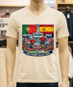 Portugal Vs Spain In The Round Of 16 Of The 2026 World Cup At Dallas Stadium (At&T, Texas) T Shirt