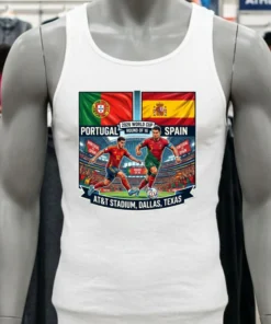Portugal Vs Spain In The Round Of 16 Of The 2026 World Cup At Dallas Stadium (At&T, Texas) T Shirt